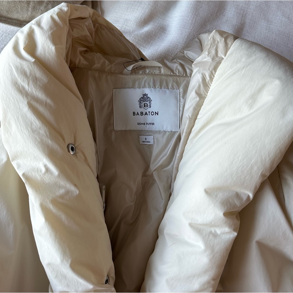Babaton puffer size small. Beige worn maybe 2-3 times max.